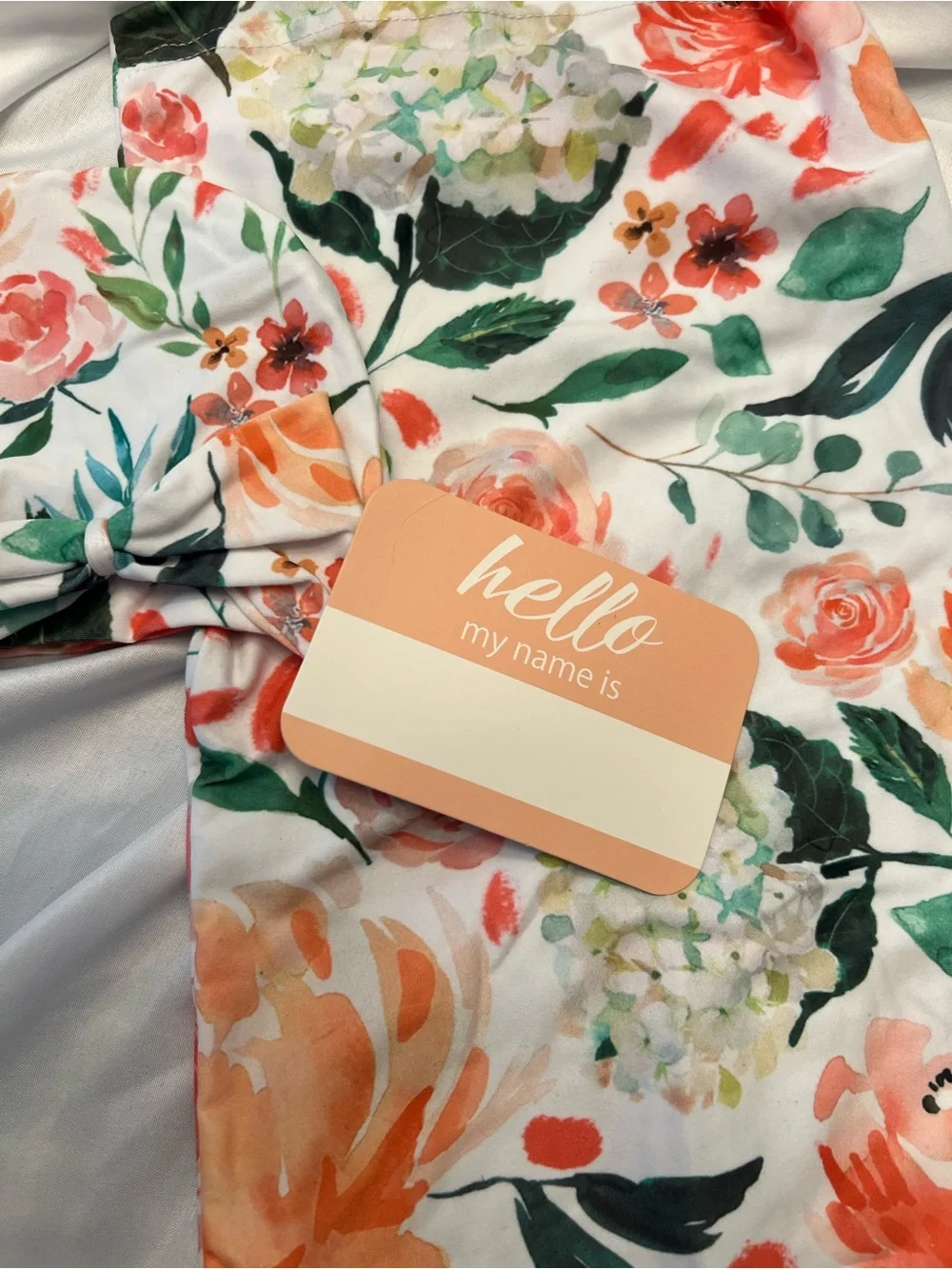 Itzy Ritzy Floral Cutie Cocoon Swaddle Set - Peach & Green